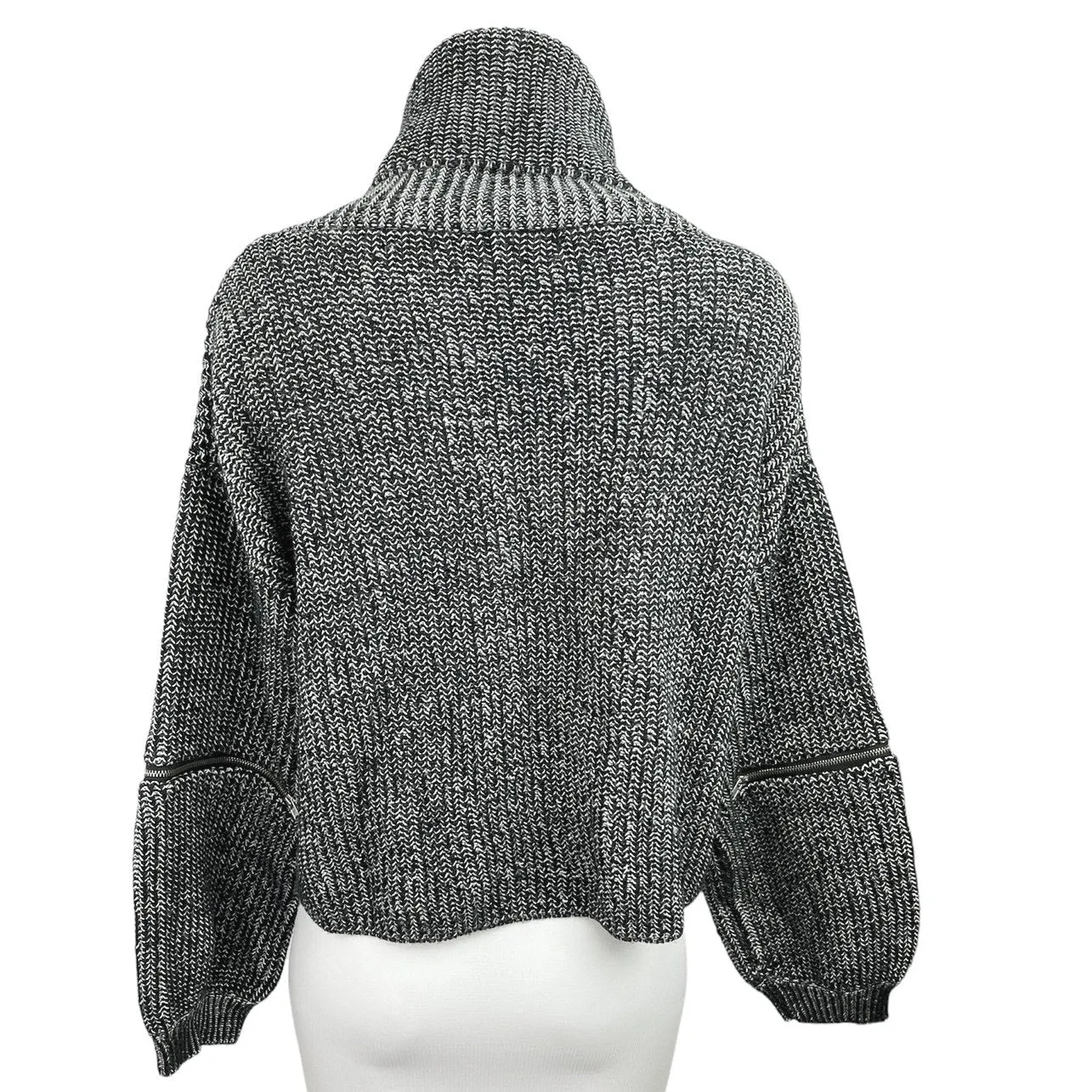 Rumor Boutique Women's Gray Pullover Long Sleeve Cowl Neck Knitted Sweater Top S