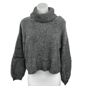 Rumor Boutique Women's Gray Pullover Long Sleeve Cowl Neck Knitted Sweater Top S