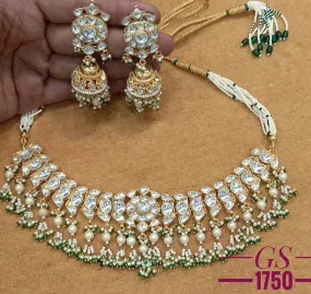 Sahara Gold Finish Jadau Kundan Necklace Set for Women NEER001JKD