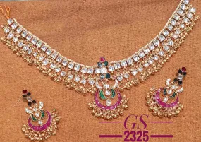 Sajani Gold Jadau Kundan Necklace Set for Women