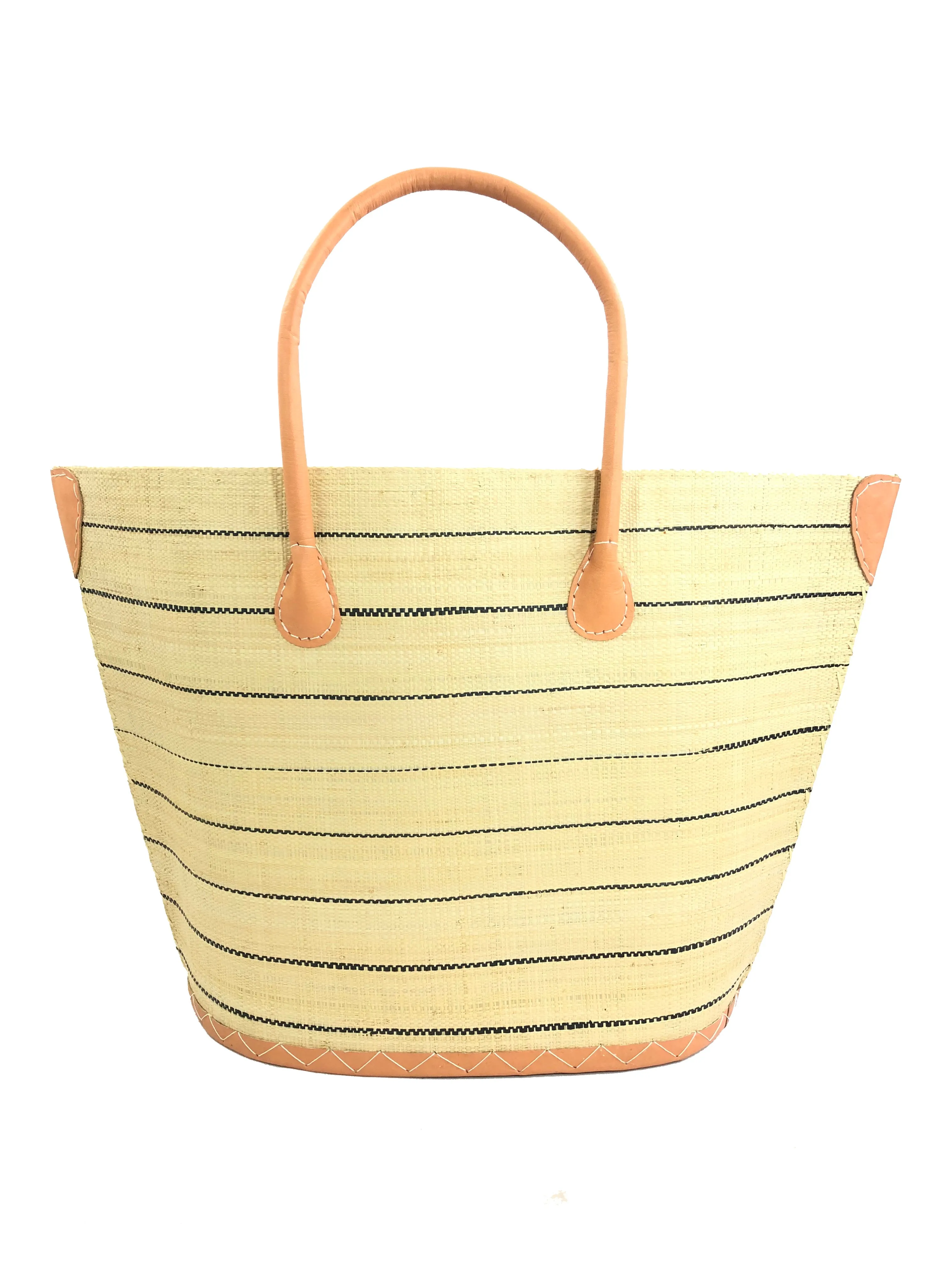 Santa Cruz Pinstripes Small Straw Tote Bag