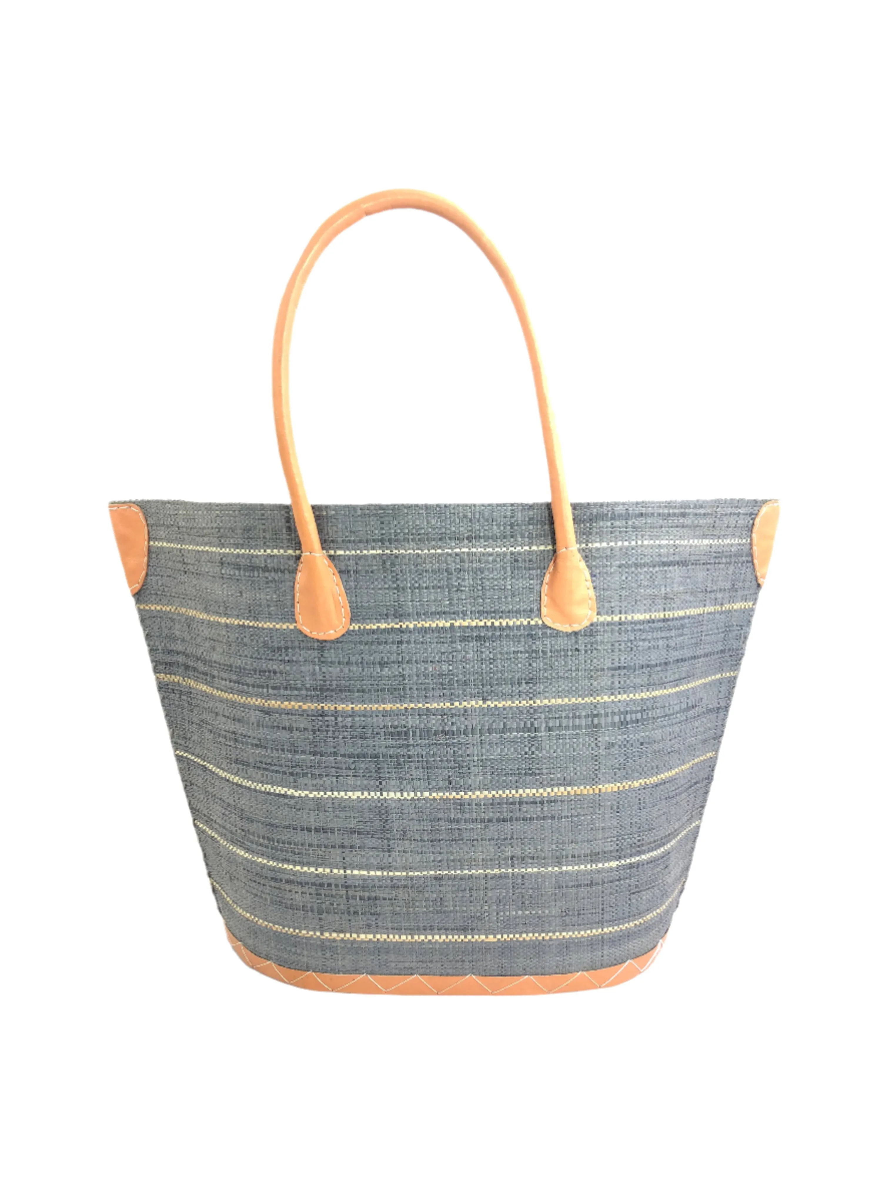 Santa Cruz Pinstripes Small Straw Tote Bag