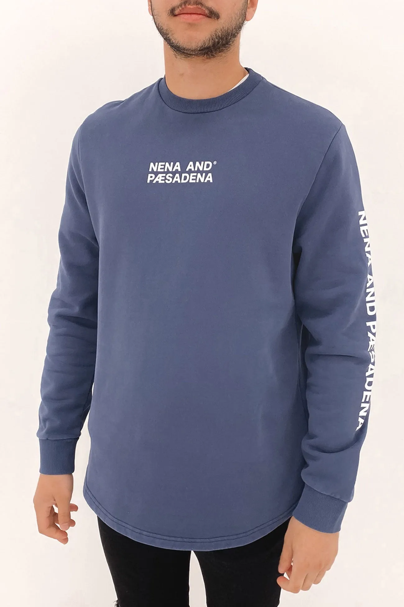 Section Dual Curved Sweater Pigment Insignia Blue