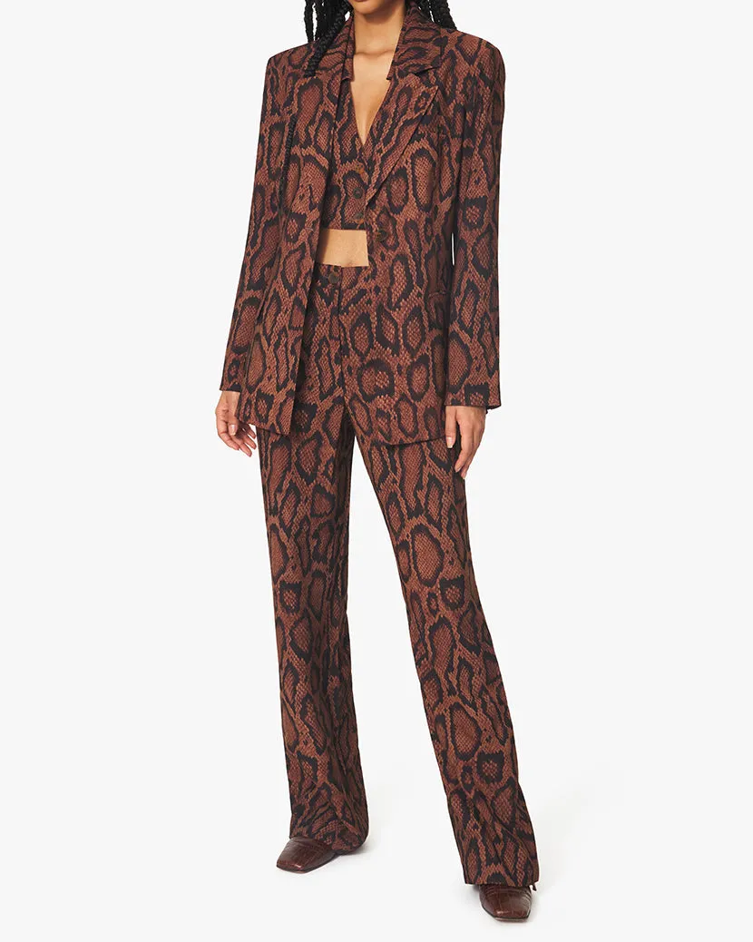 Shaped Snakeskin Blazer | Brown Multi