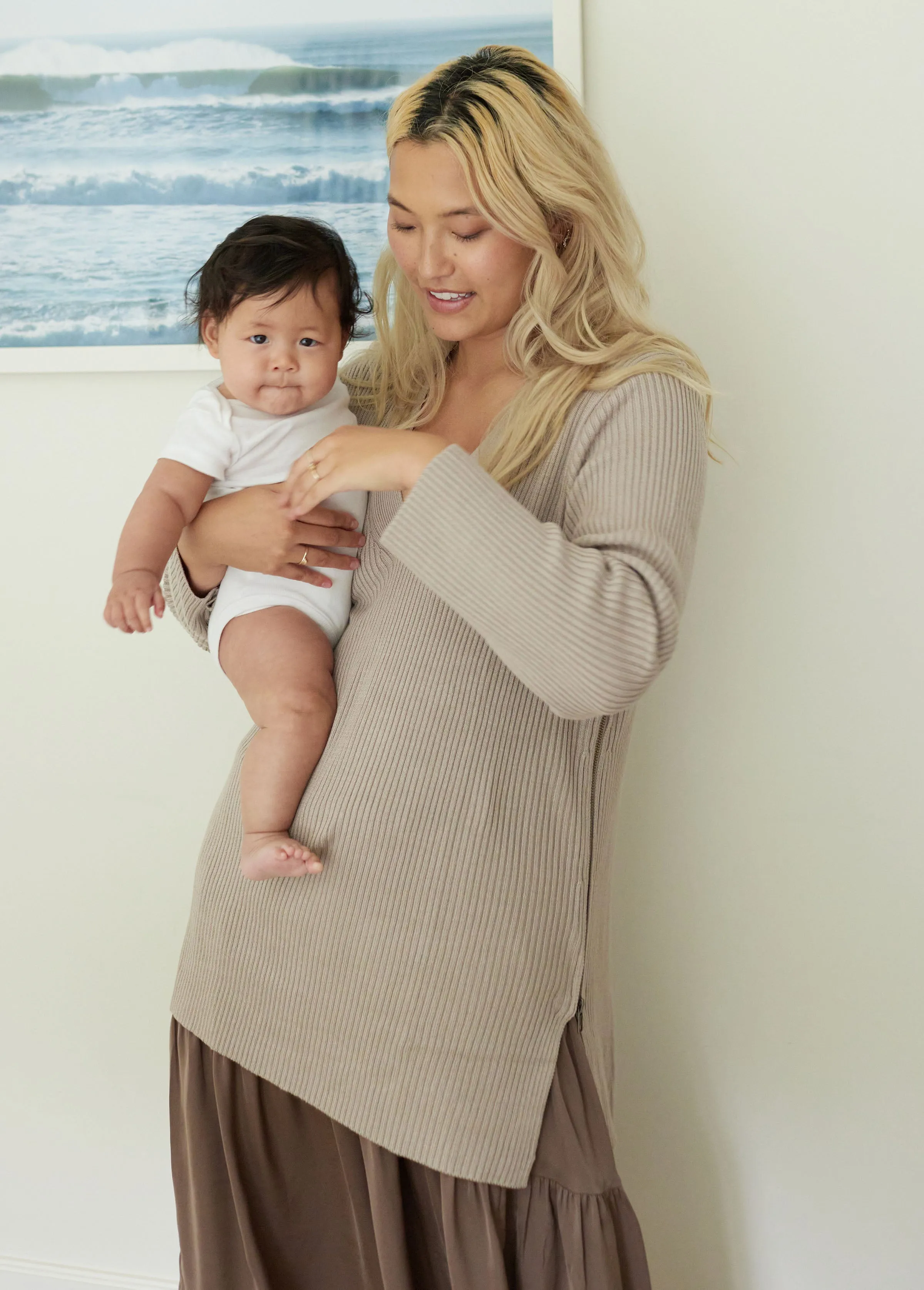 Side Zip Maternity + Nursing Sweater