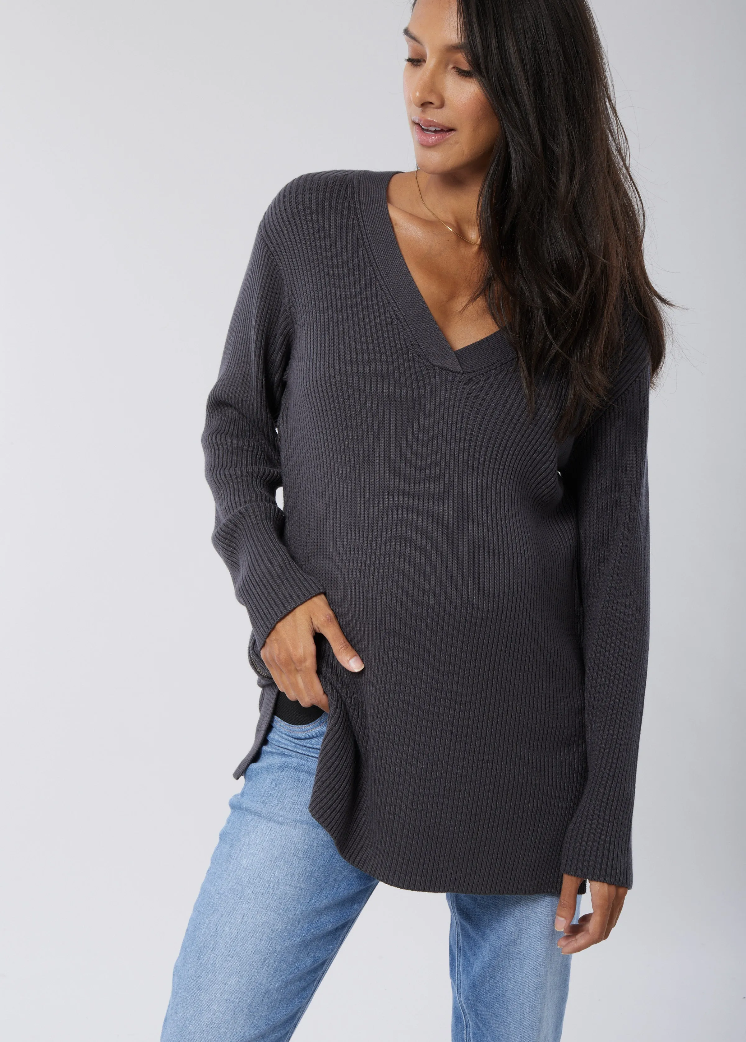 Side Zip Maternity + Nursing Sweater