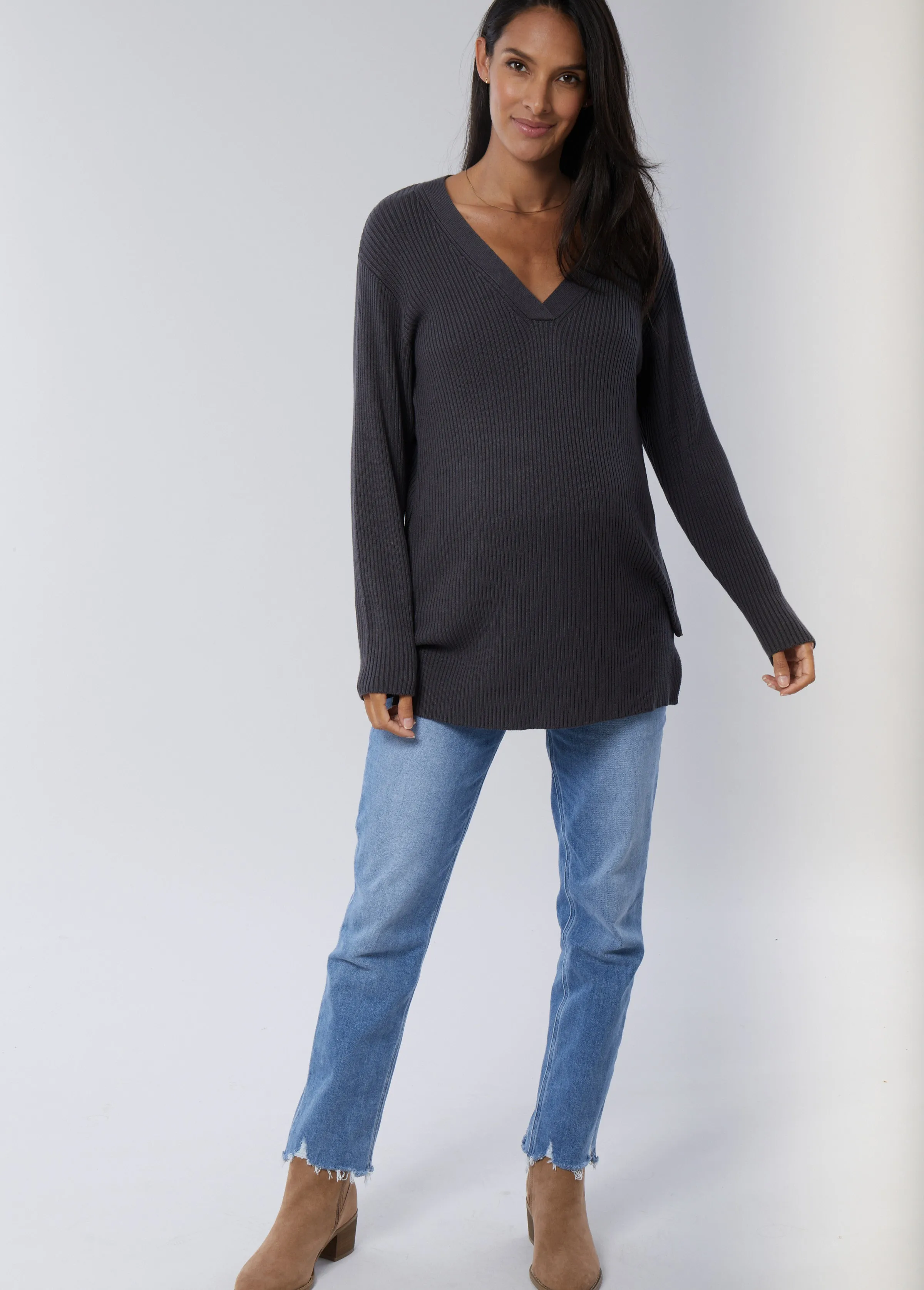 Side Zip Maternity + Nursing Sweater