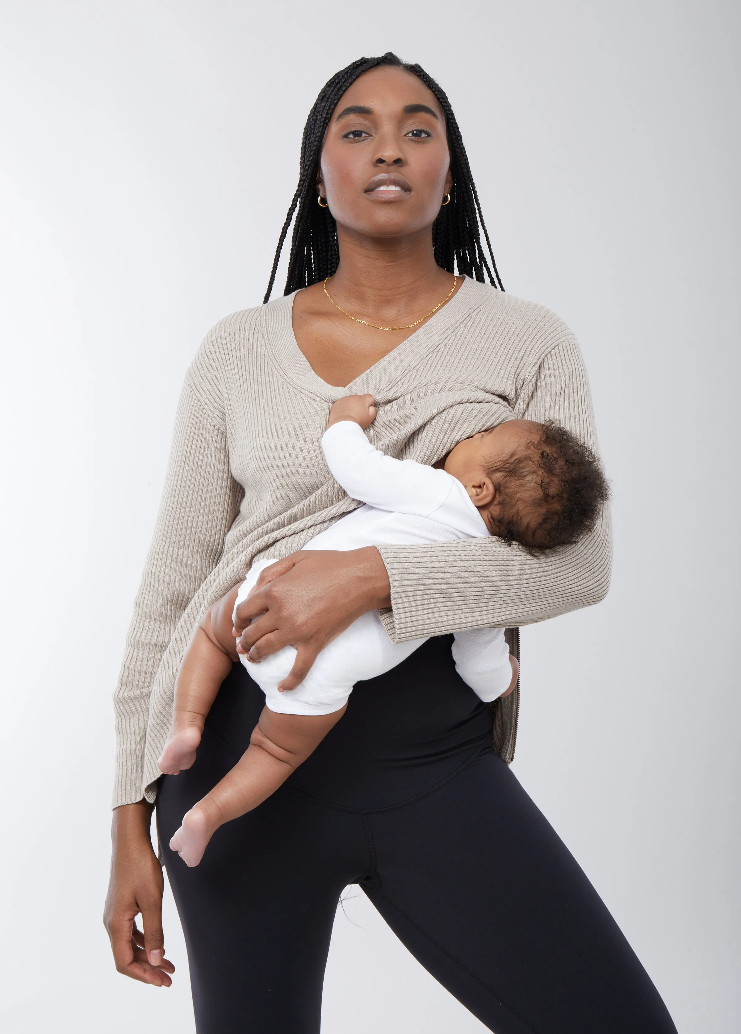 Side Zip Maternity + Nursing Sweater