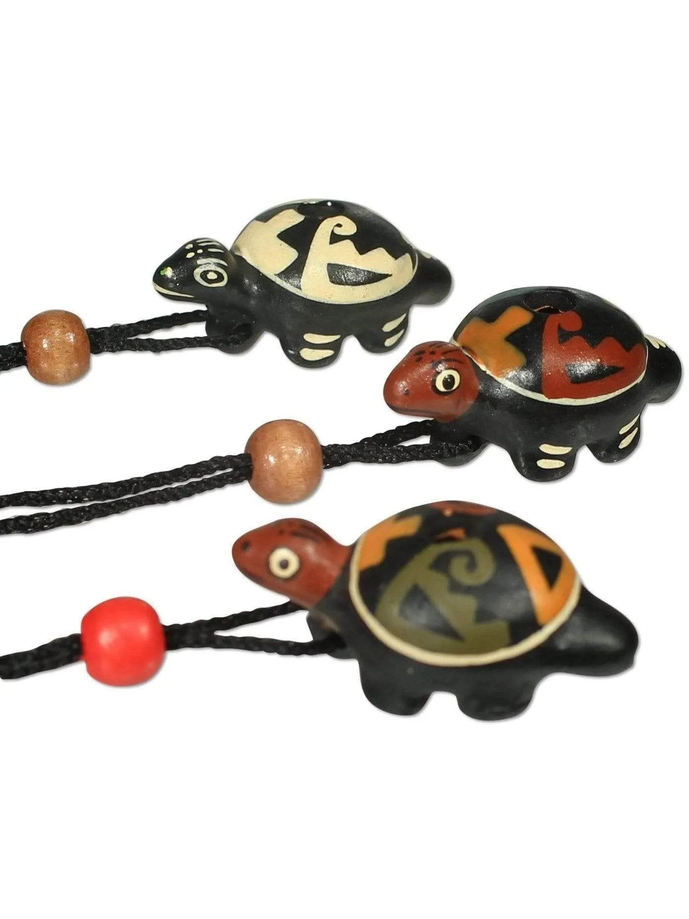 Singing Turtle Clay Whistle Cord