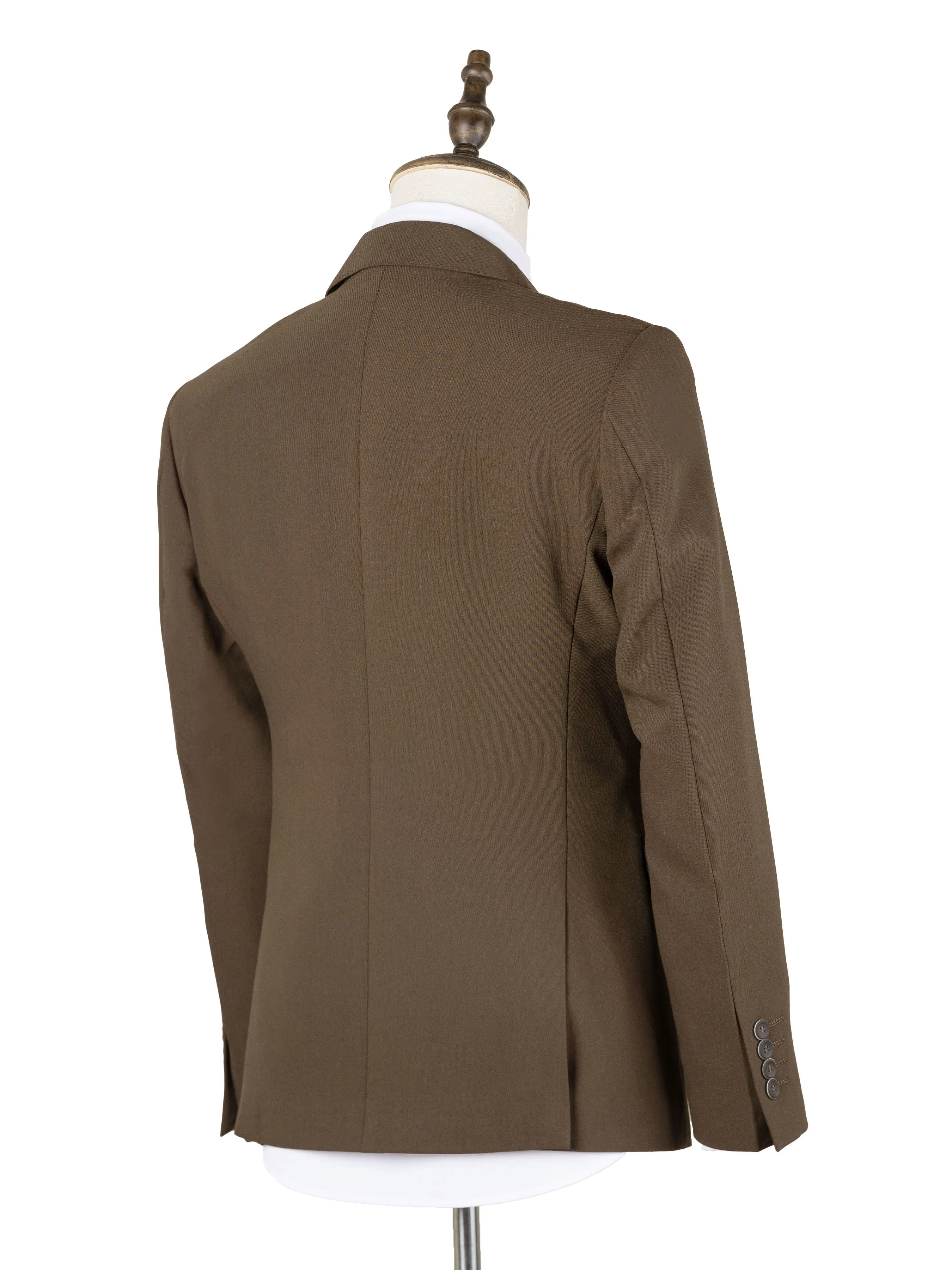 Single Breasted Suit Blazer - Coffee Plain (Notch Lapel)