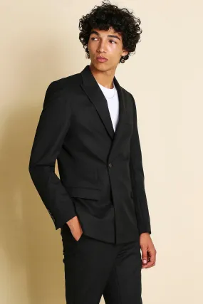 Skinny Plain Double Breasted Minimal Blazer