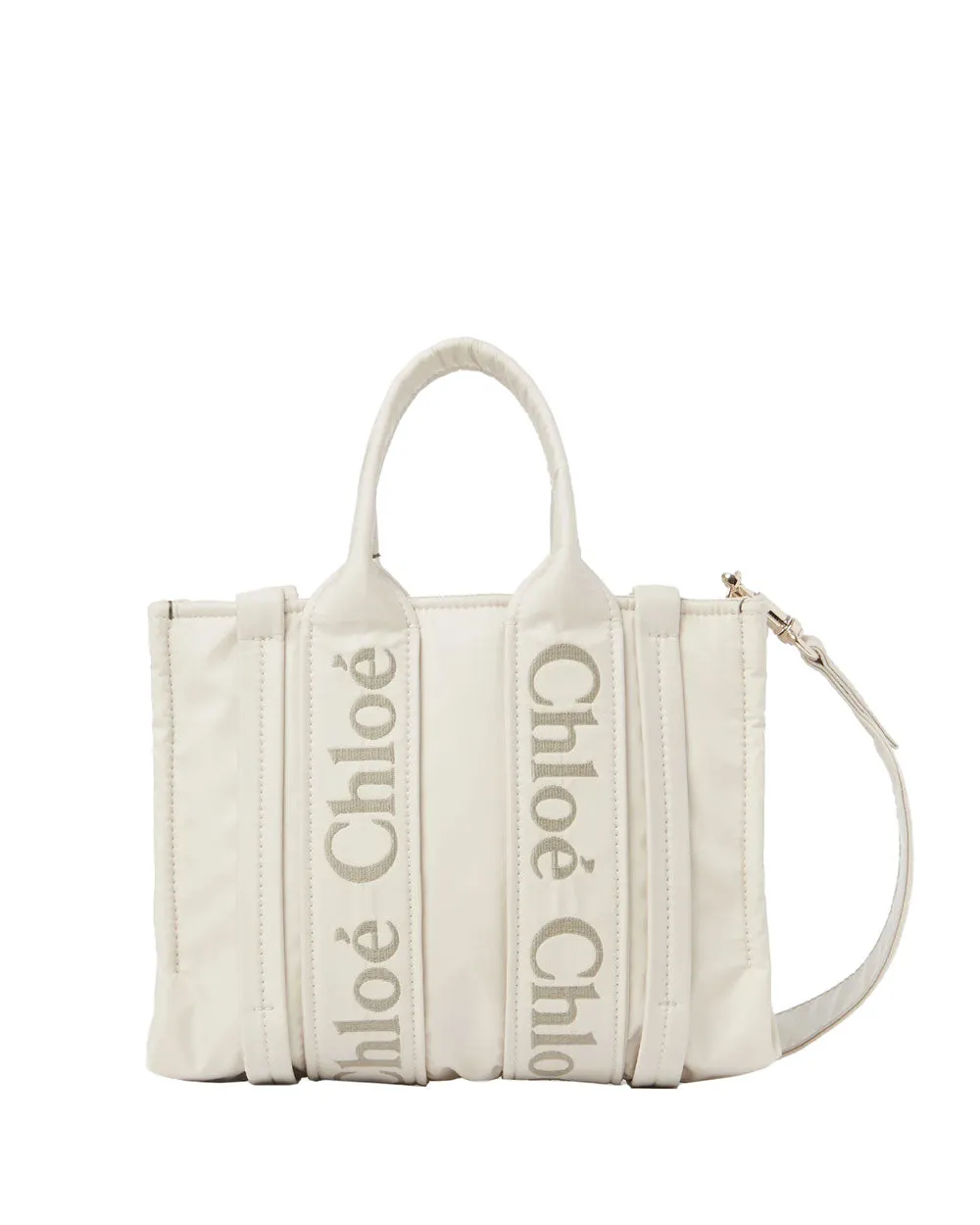 Small Woody Tote in Dusty Ivory