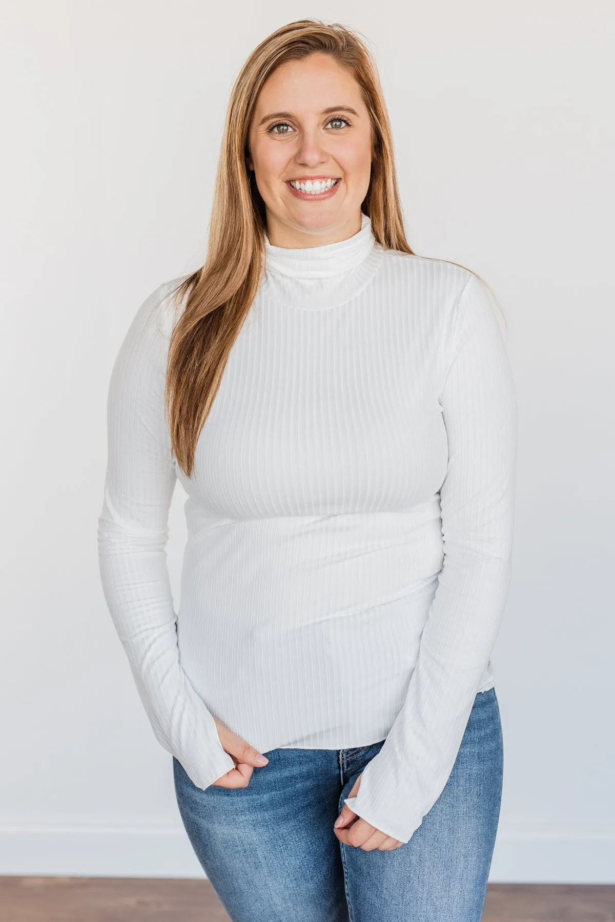 Smooth Ivory Turtle Neck Top