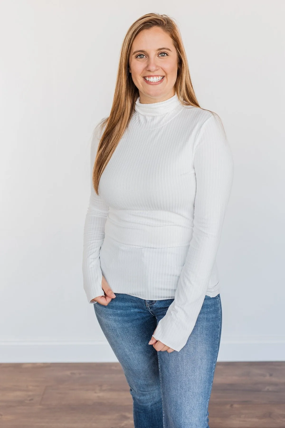 Smooth Ivory Turtle Neck Top