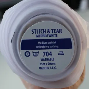 Stitch and Tear Medium Interfacing - White - Craft Supplies