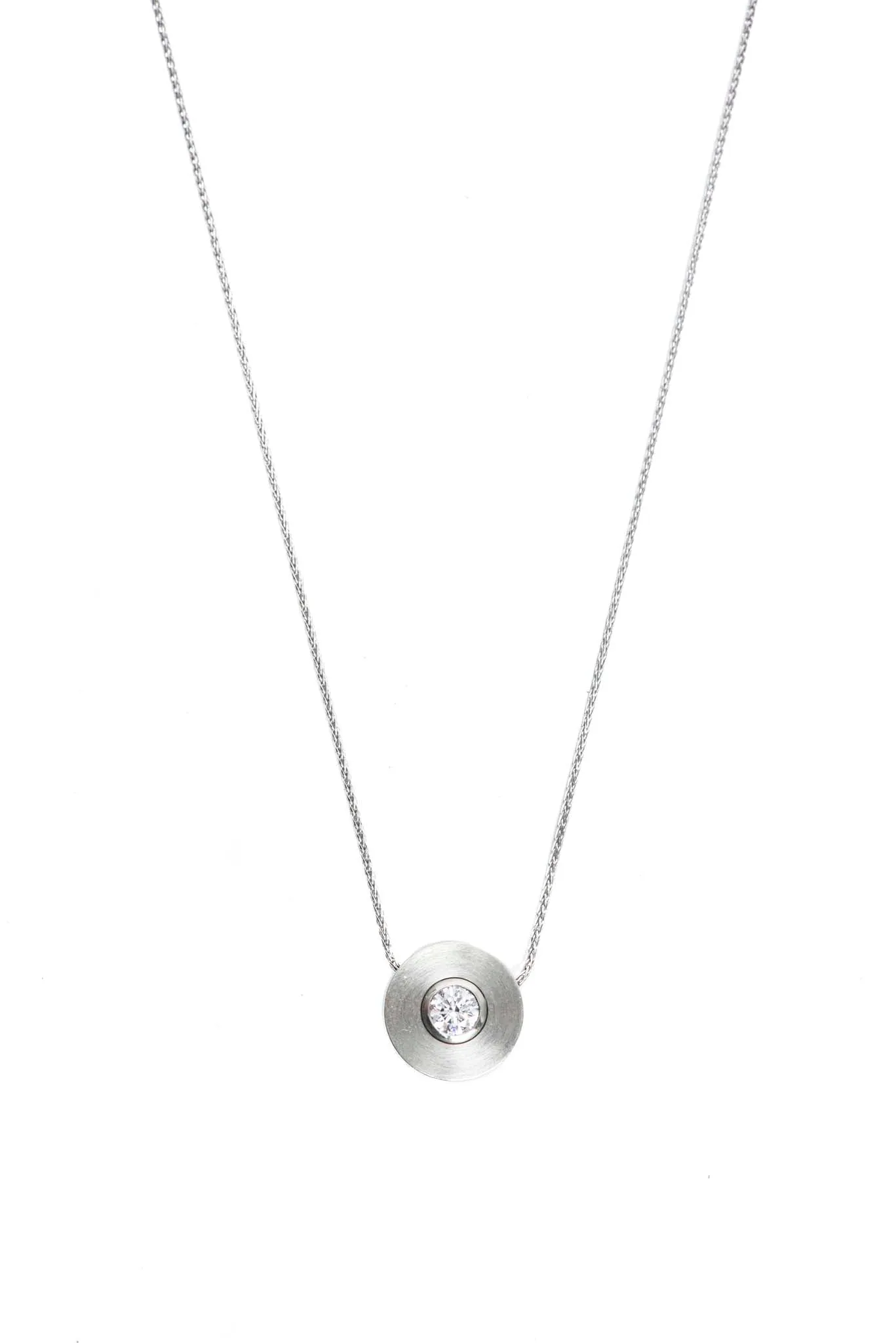 Stittgen 19K White Gold Diamond Pendant Necklace