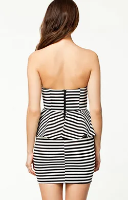 Striped Peplum Dress.