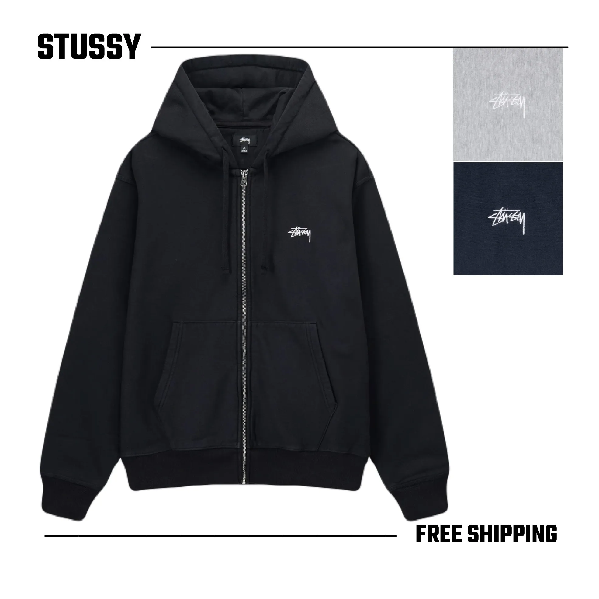 STUSSY | Street Style Long Sleeves Cotton Logo Skater Style | Unisex