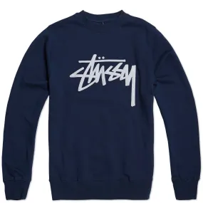 Stussy Stock Felt Crew SweatshirtNavy