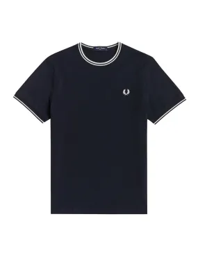 T-shirt Fred Perry uomo M1588 Twin blu navy