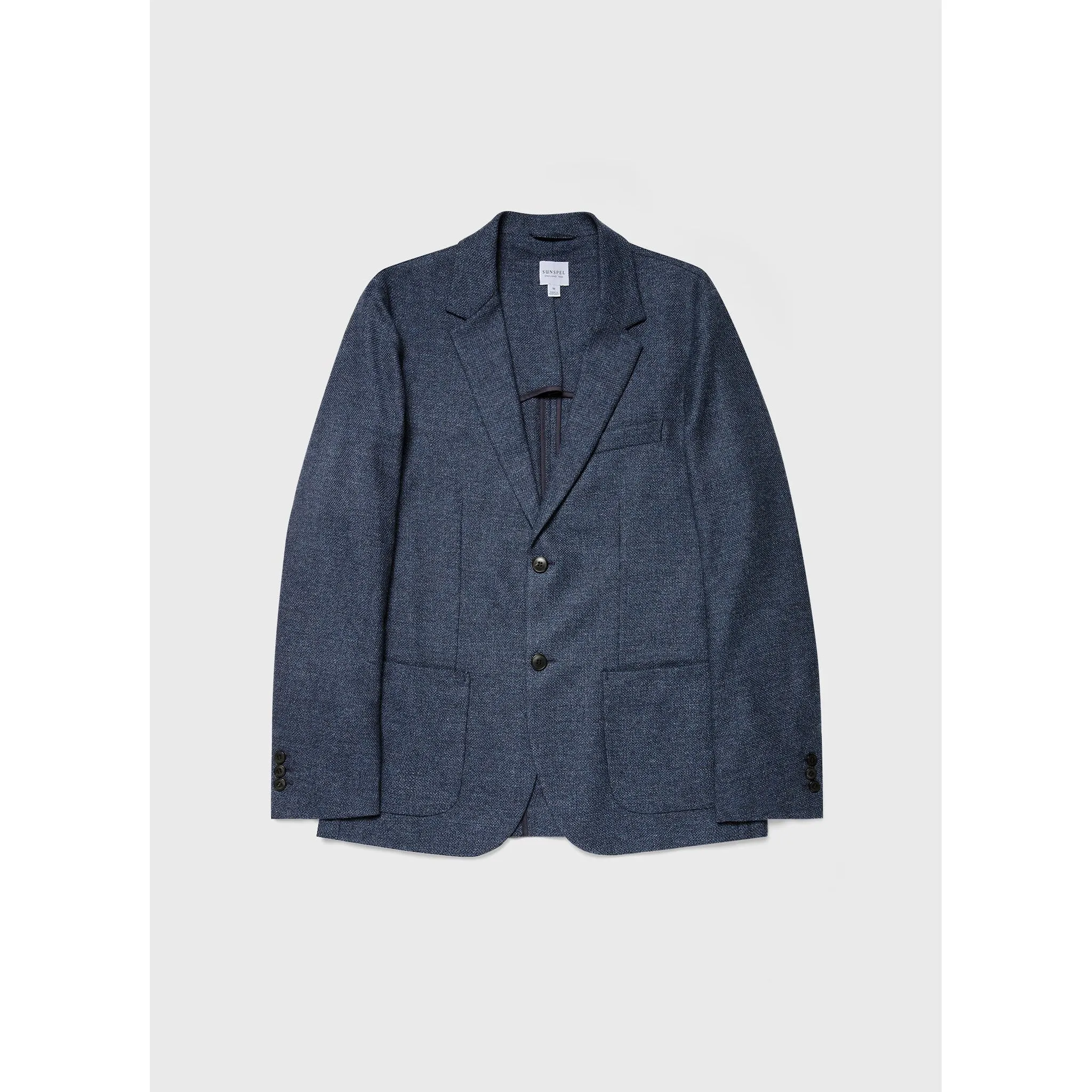 Textured Wool Blazer | Men | Blue Melange