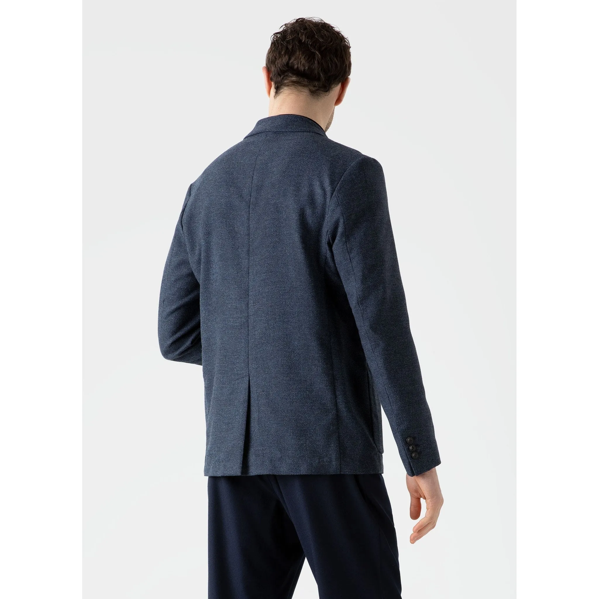 Textured Wool Blazer | Men | Blue Melange