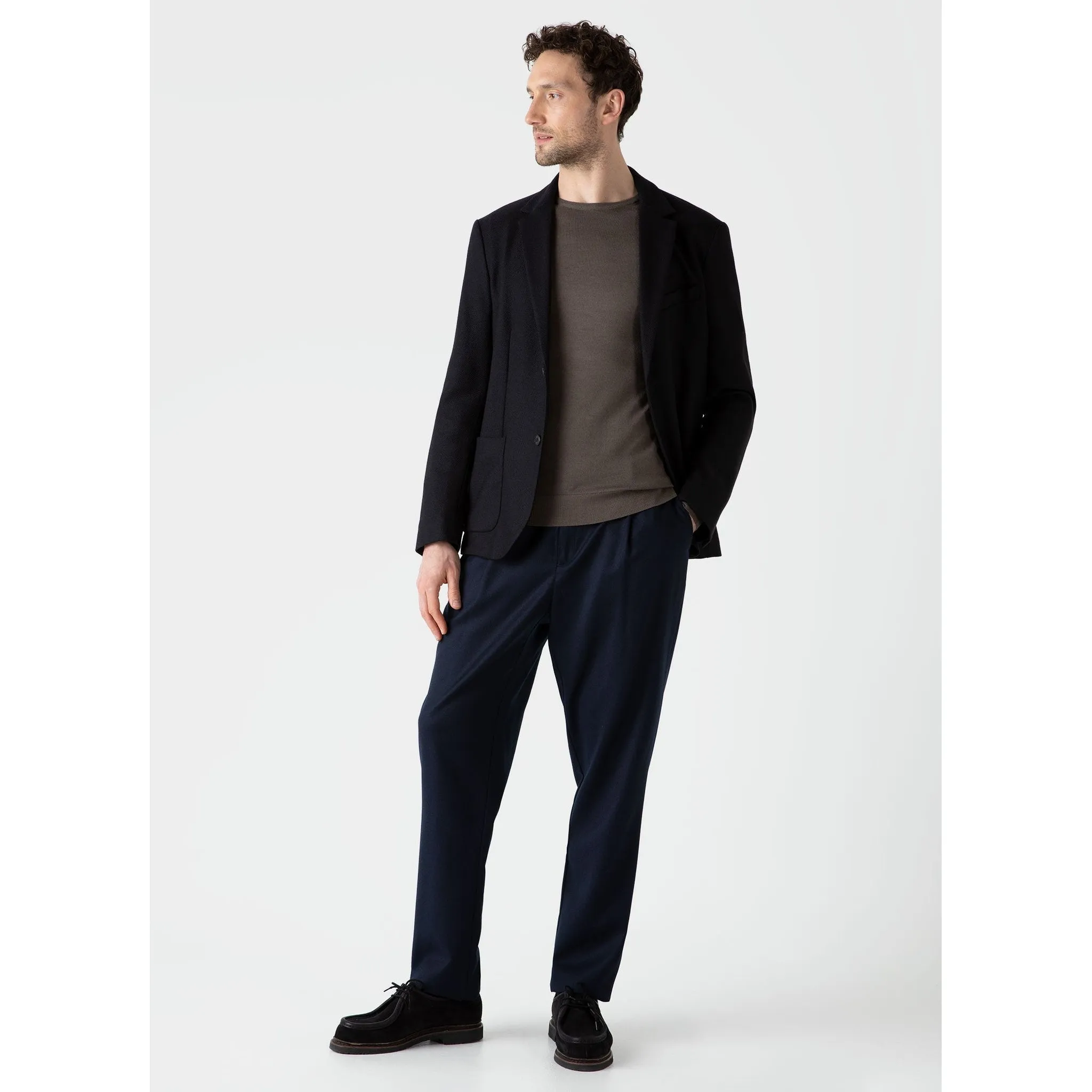 Textured Wool Blazer | Men | Navy