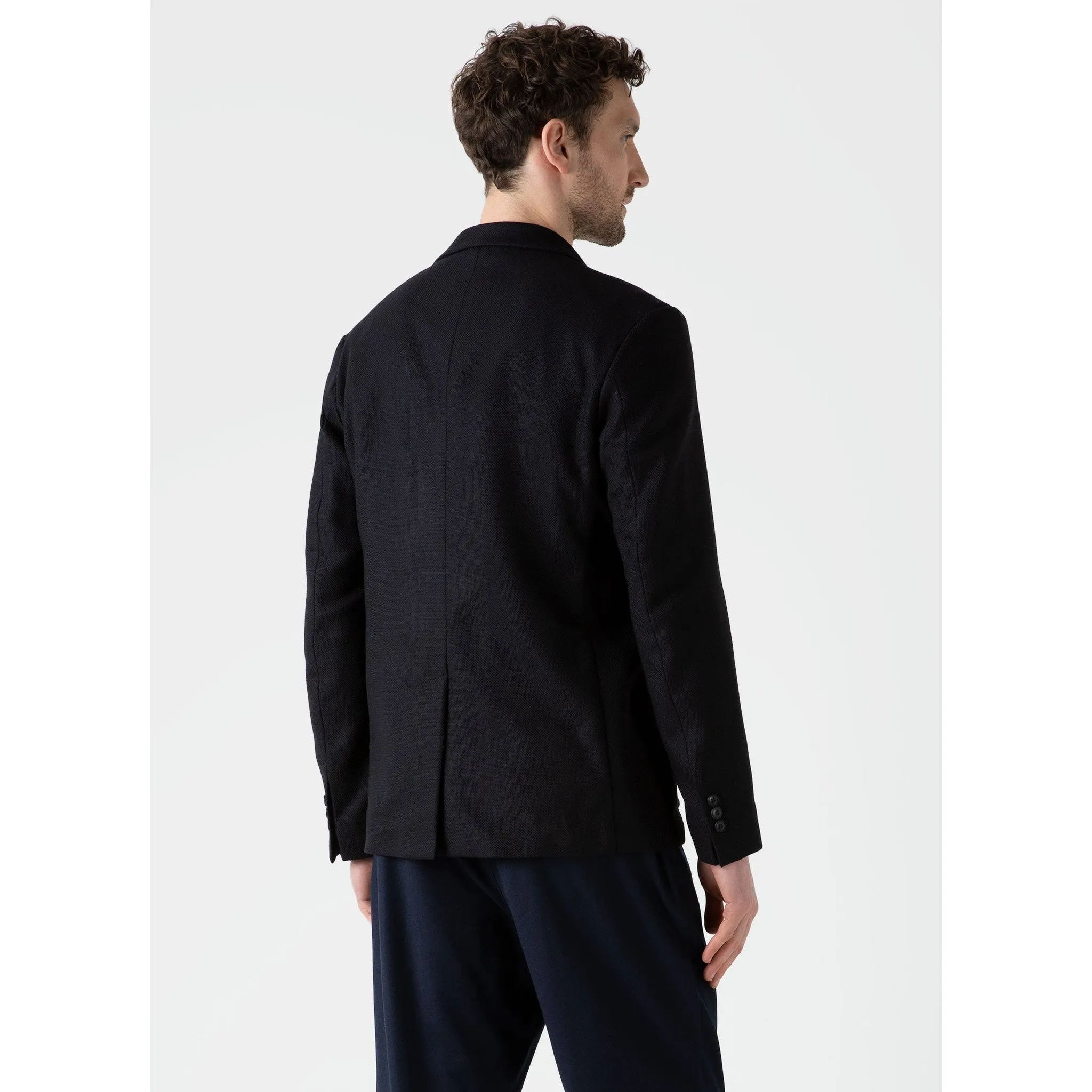 Textured Wool Blazer | Men | Navy