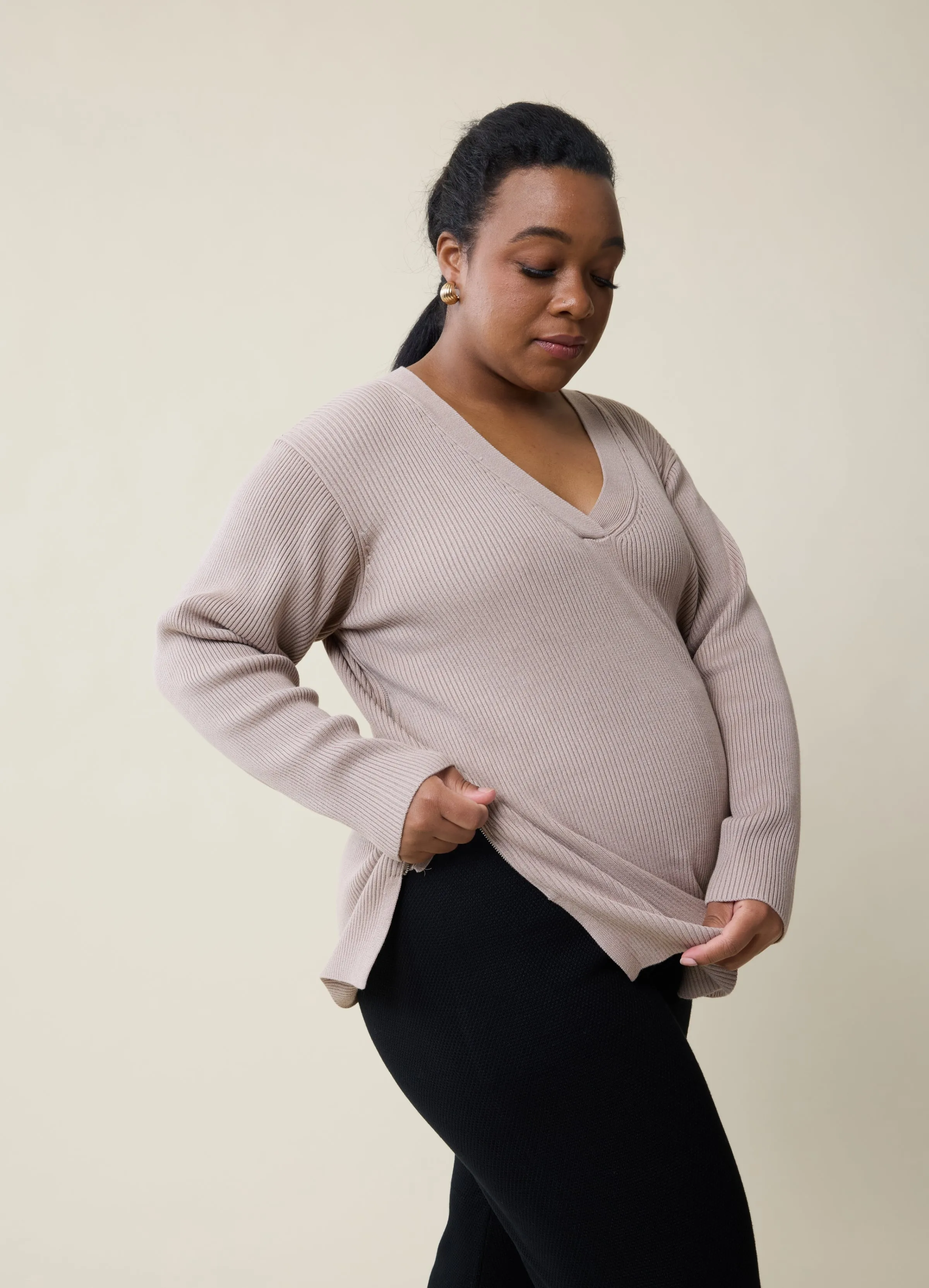 The EveryWear Side Zip Maternity + Nursing Sweater