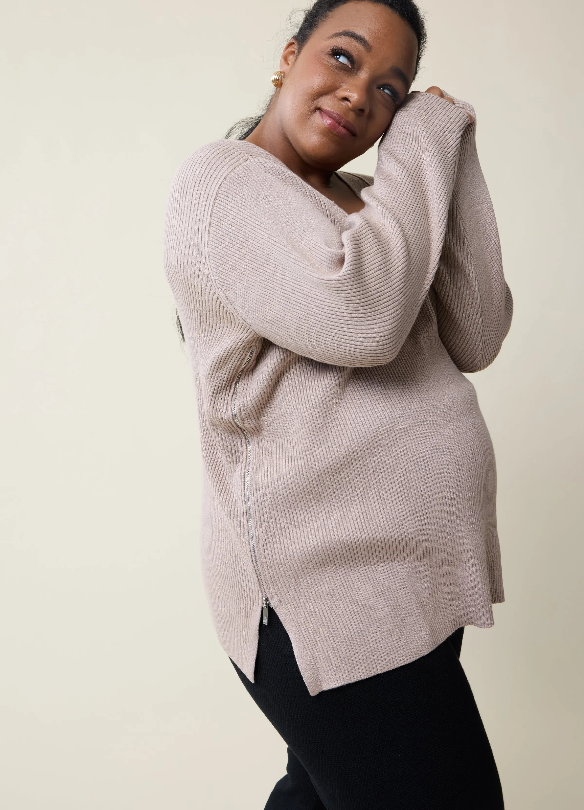 The EveryWear Side Zip Maternity + Nursing Sweater