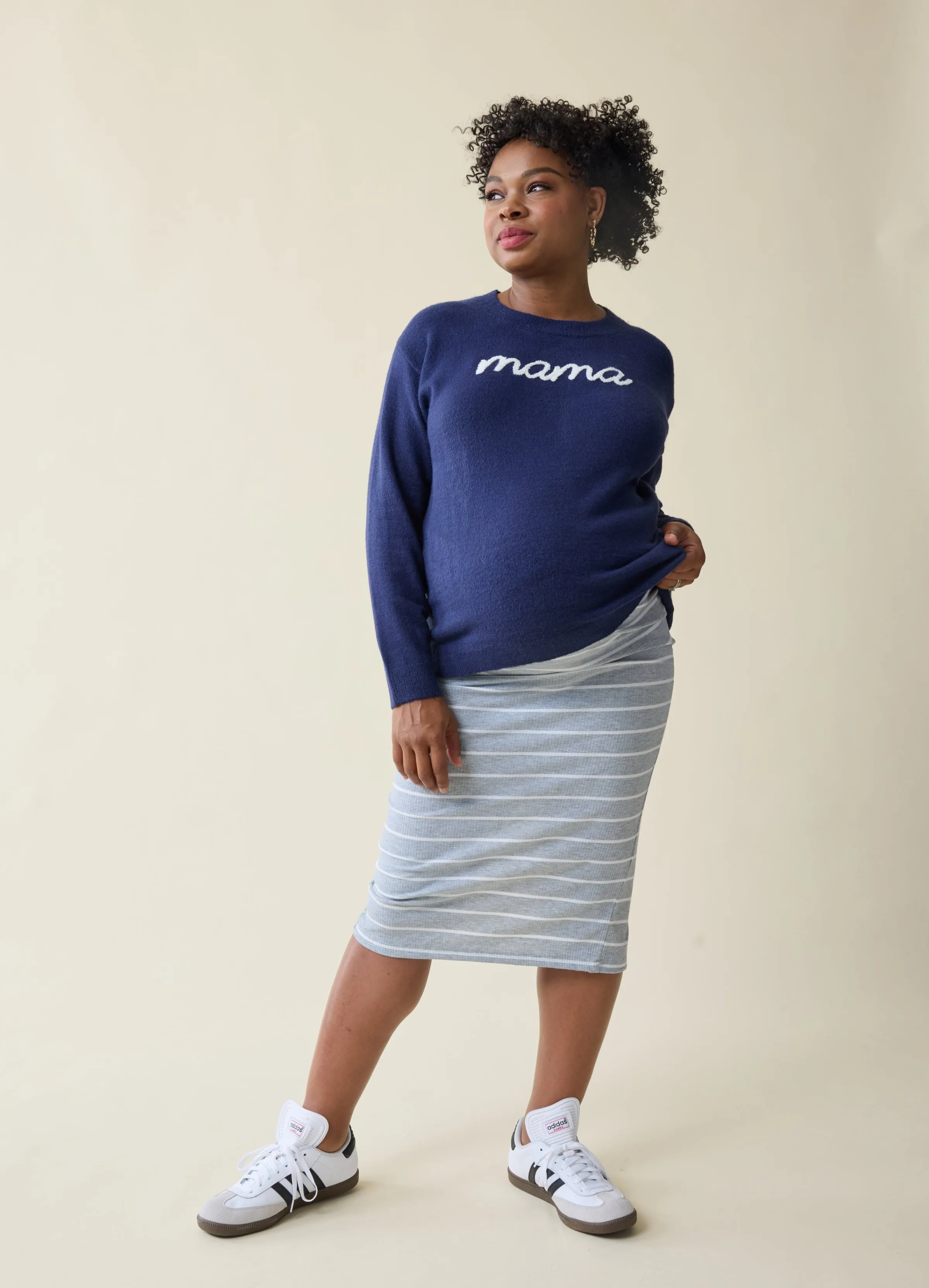 The Mama Maternity + Postpartum Sweater Navy