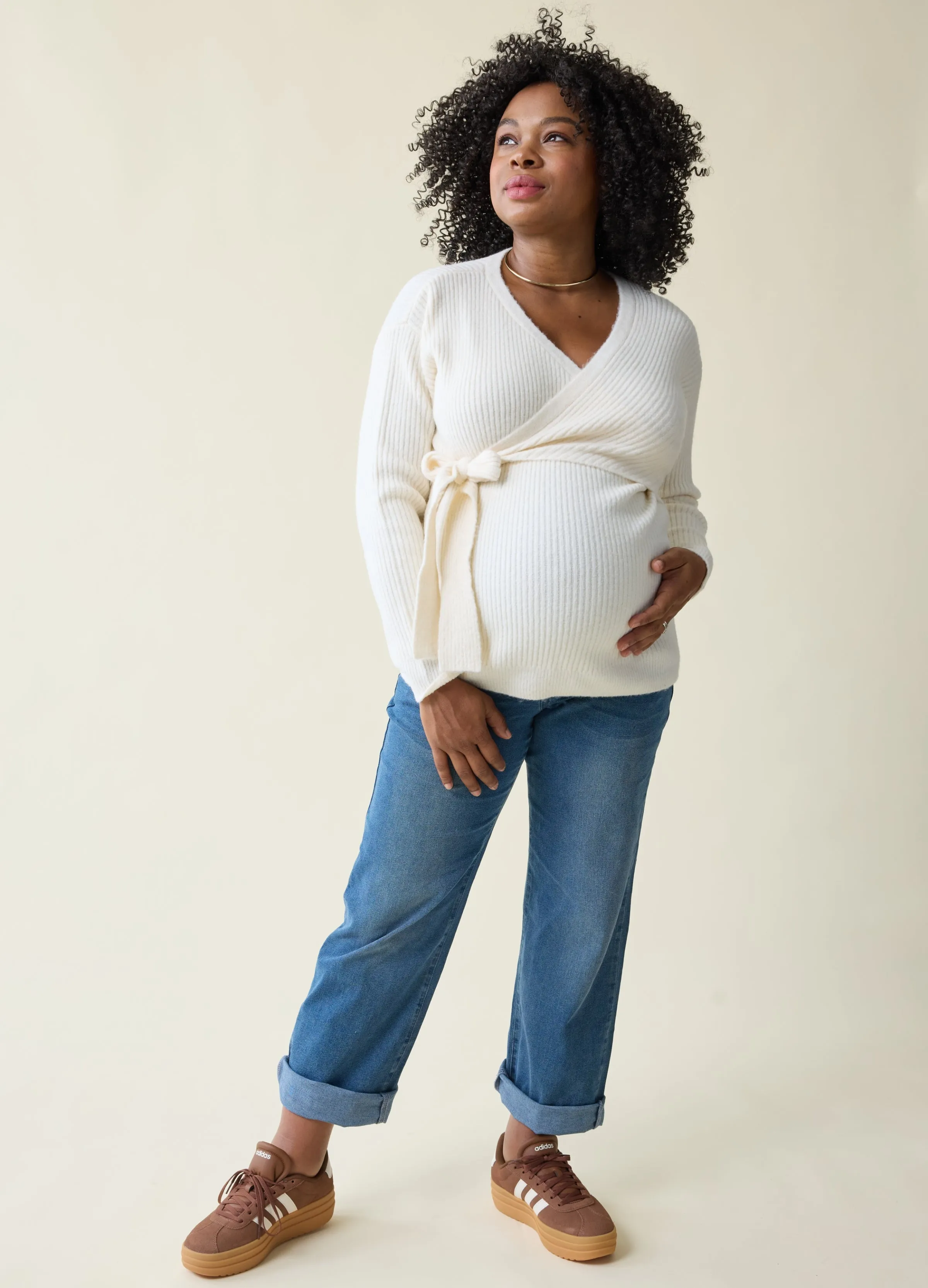 The Stay Connected Maternity + Nursing Sweater Cream