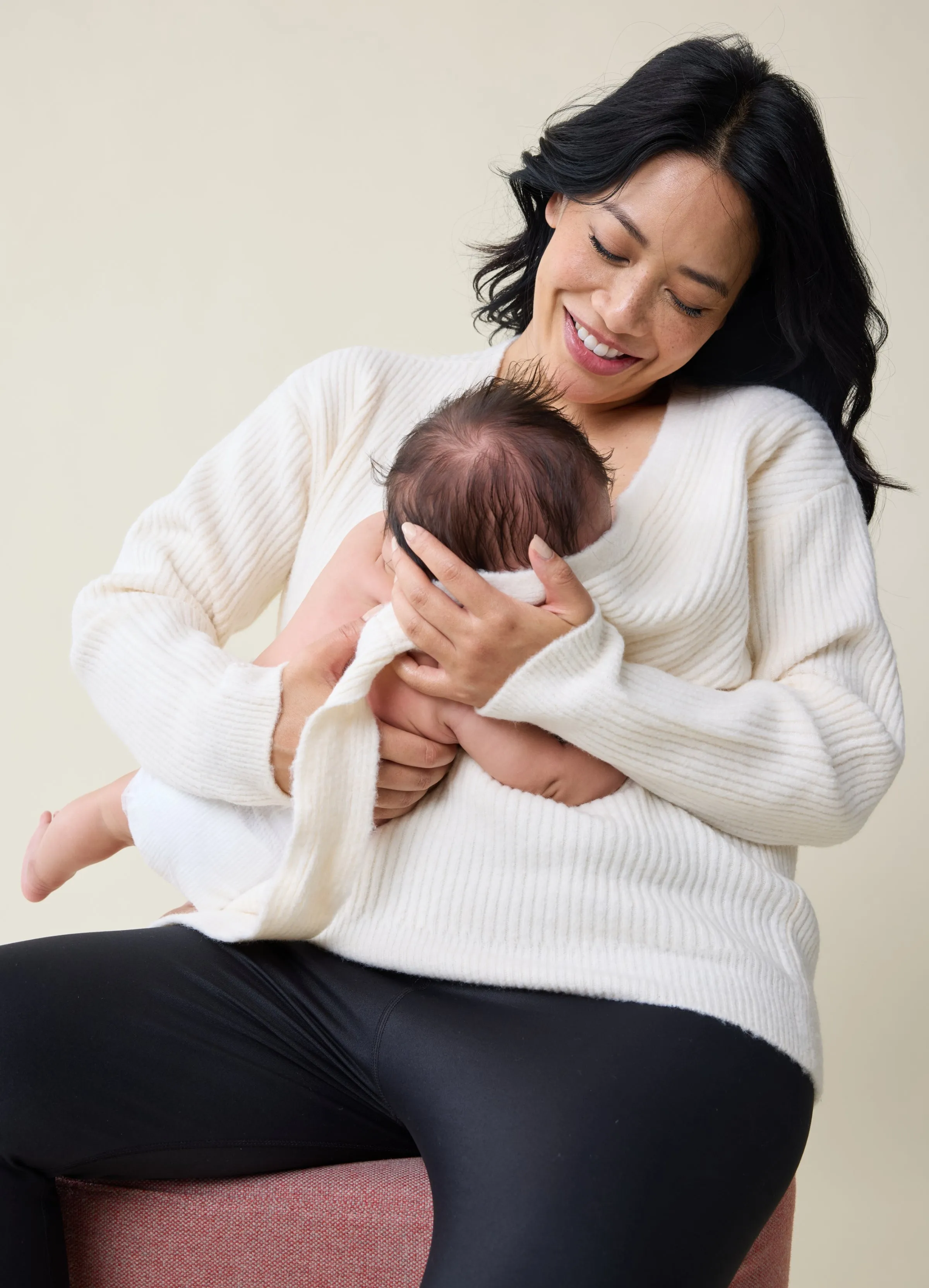 The Stay Connected Maternity + Nursing Sweater Cream