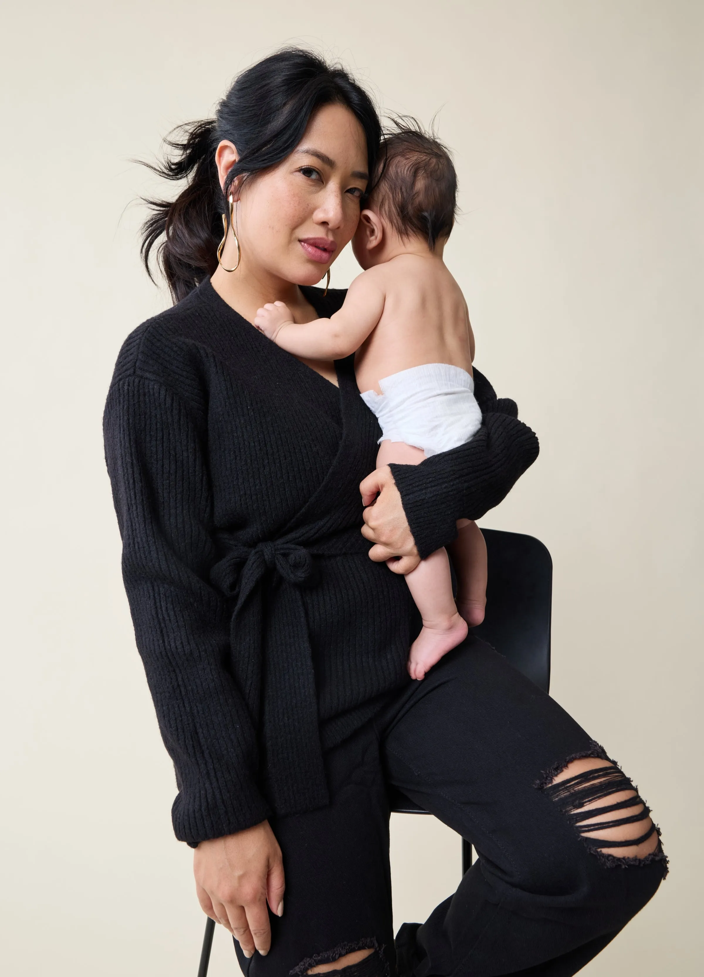 The Stay Connected Maternity + Nursing Sweater Cream