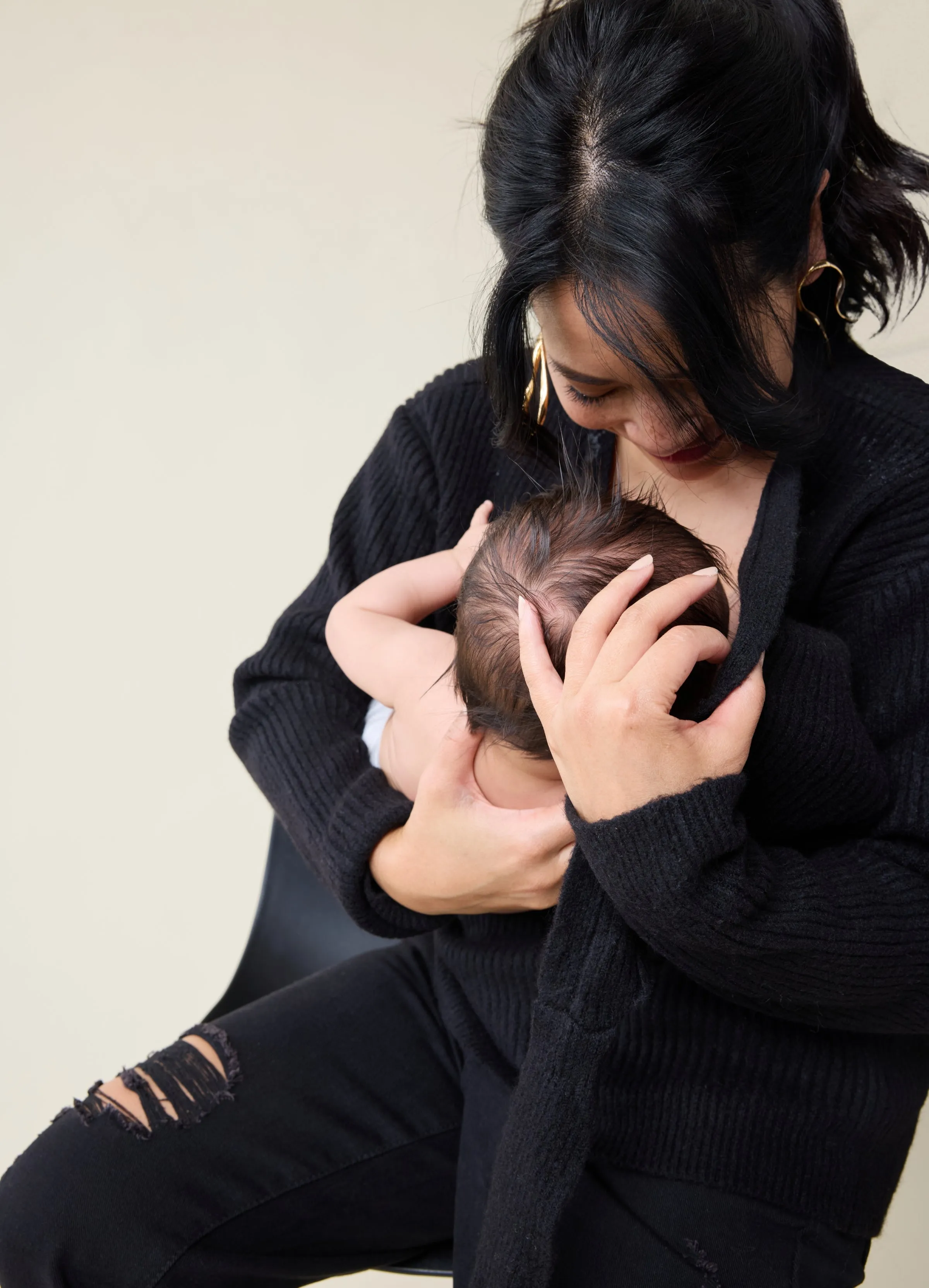 The Stay Connected Maternity + Nursing Sweater Cream