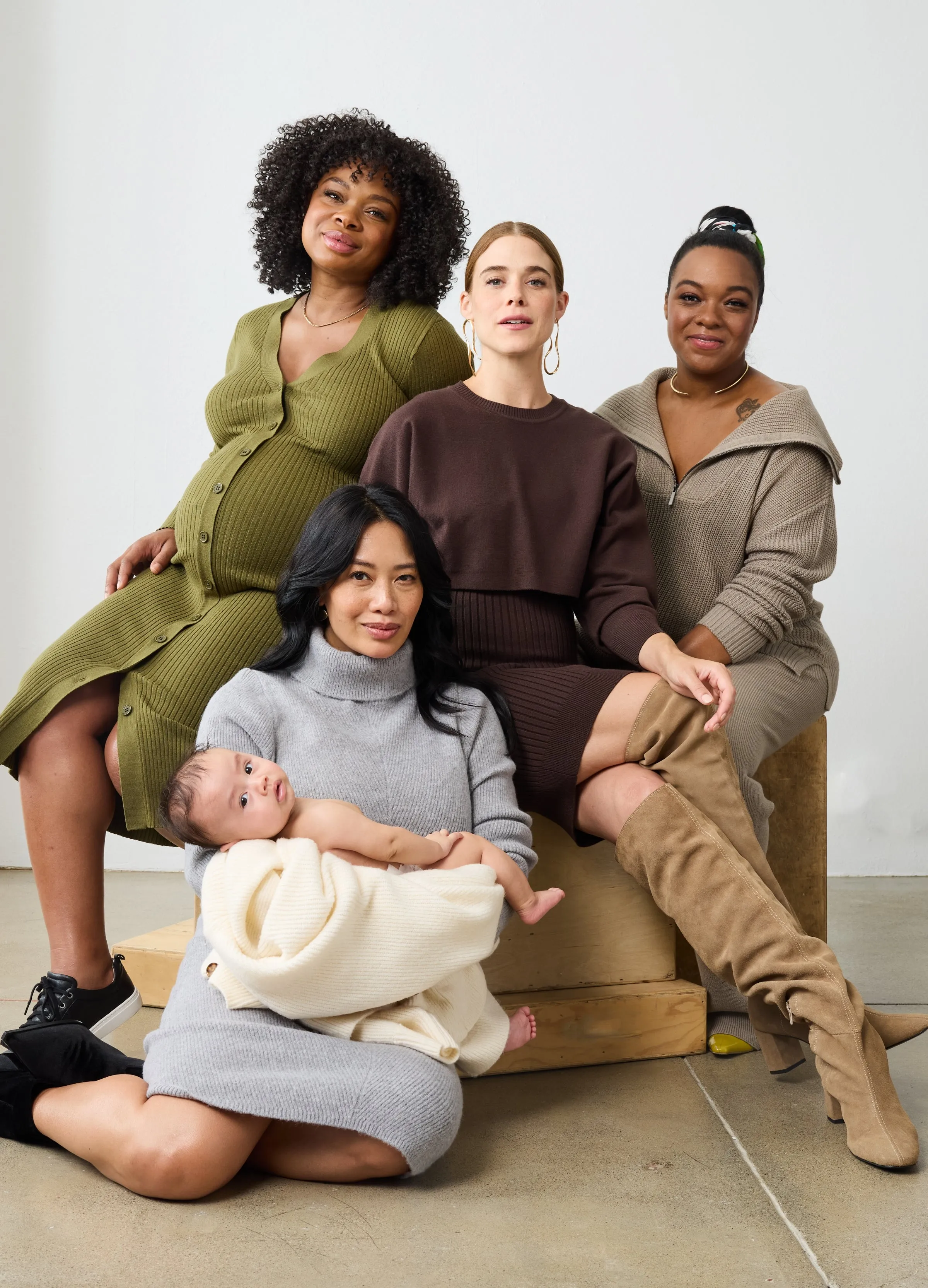 The Stay Cozy Quarter Zip Maternity Sweater