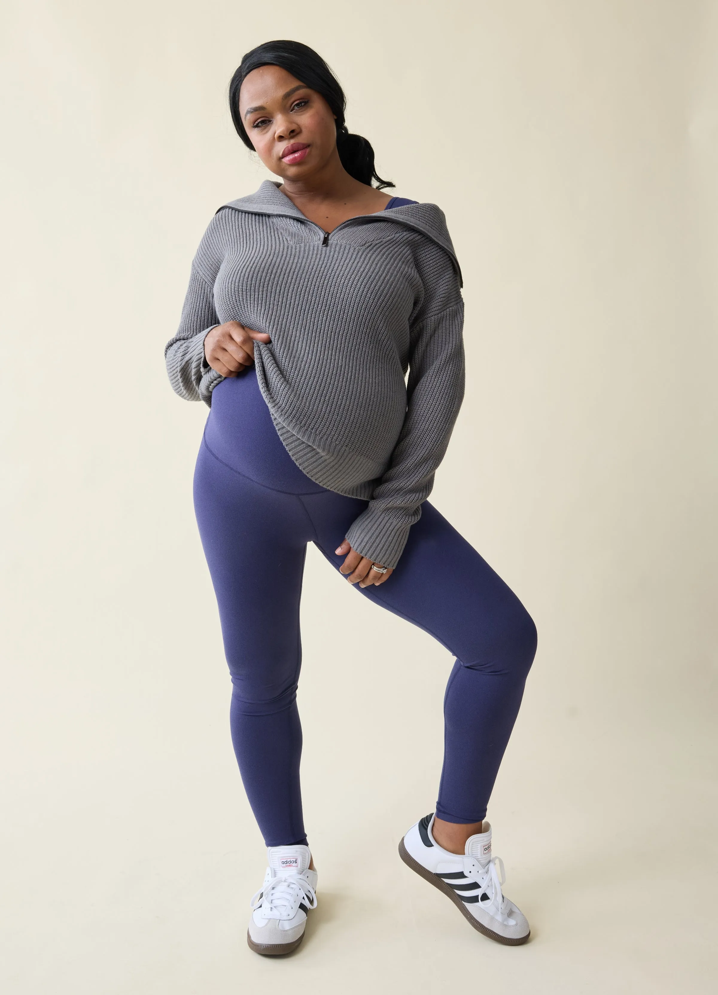 The Stay Cozy Quarter Zip Maternity Sweater