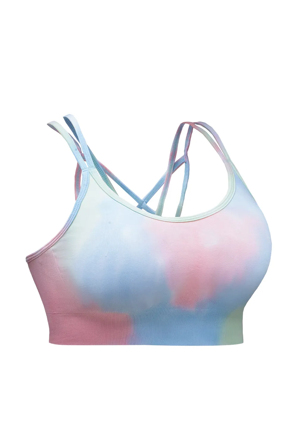 Tie-Dye Sports Top with Double Straps