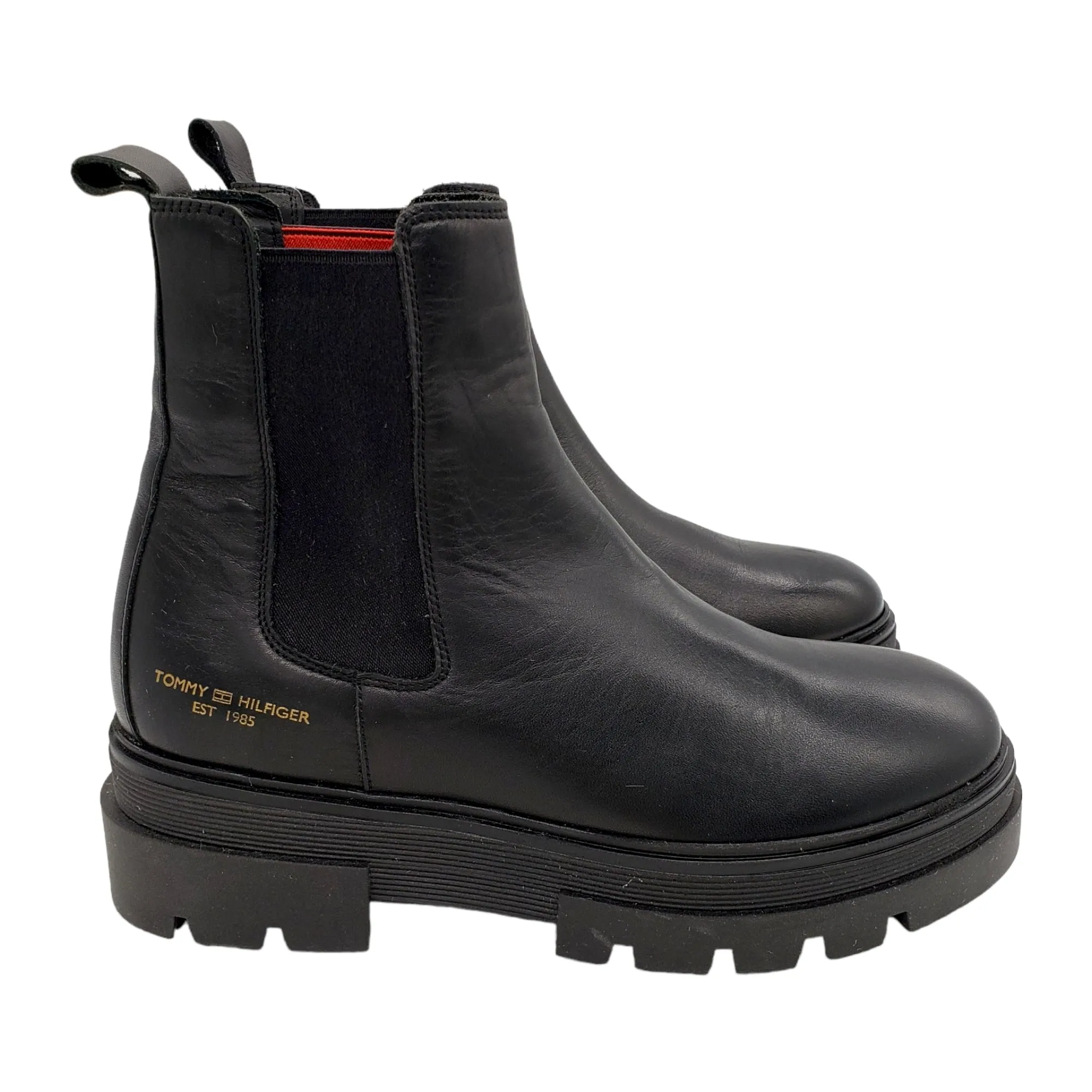 Tommy Hilfiger Black Chunky Chelsea Boots