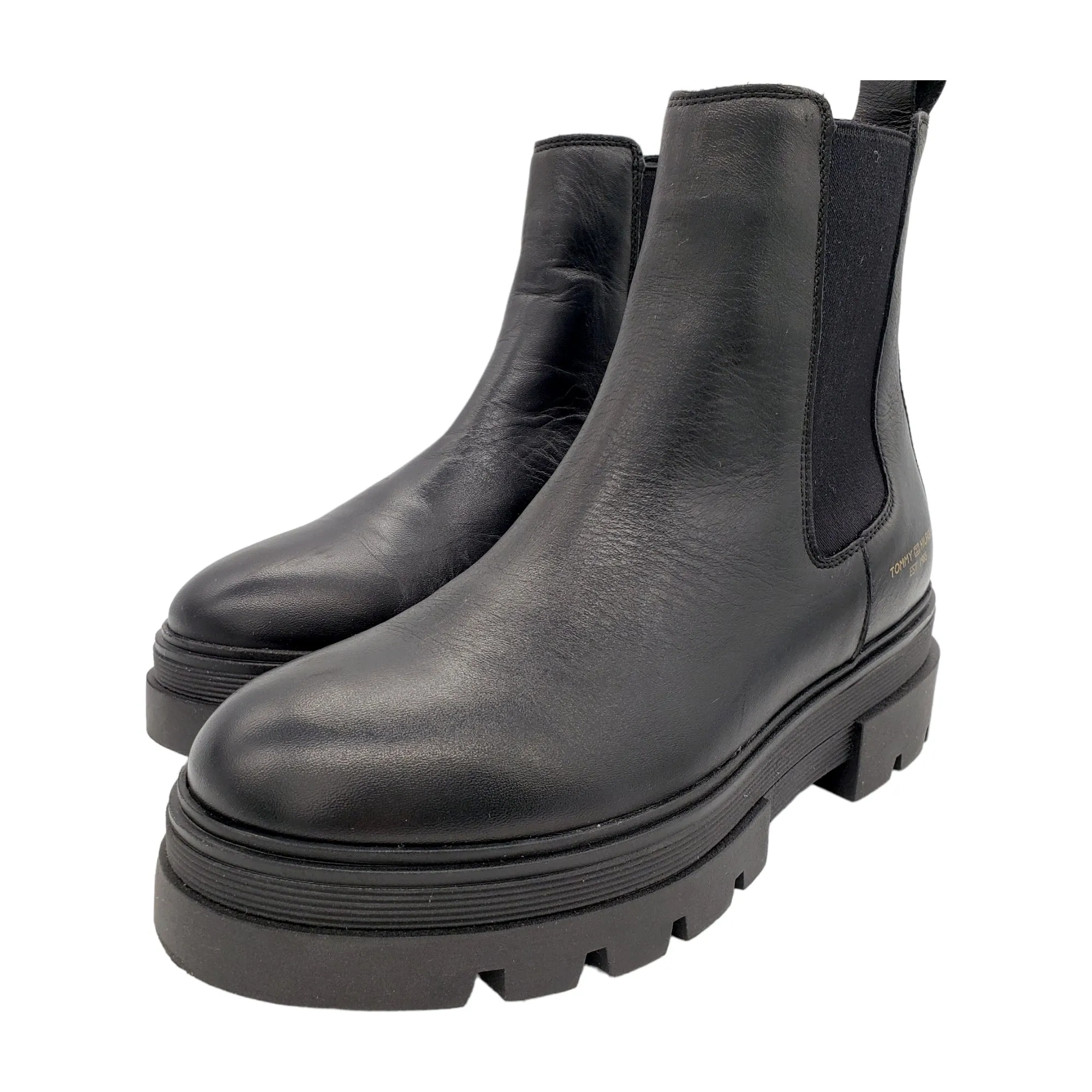 Tommy Hilfiger Black Chunky Chelsea Boots