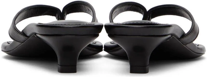 TOTEME Black 'The Flip-Flop' Heeled Sandals