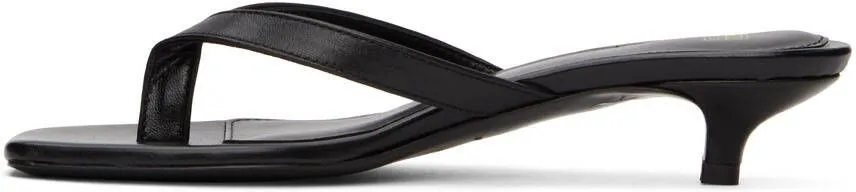 TOTEME Black 'The Flip-Flop' Heeled Sandals