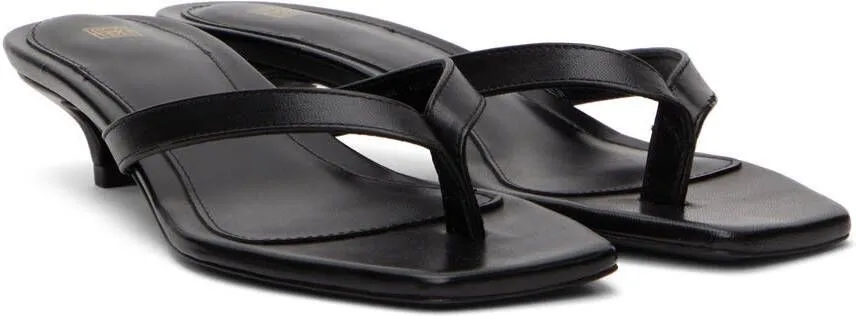 TOTEME Black 'The Flip-Flop' Heeled Sandals