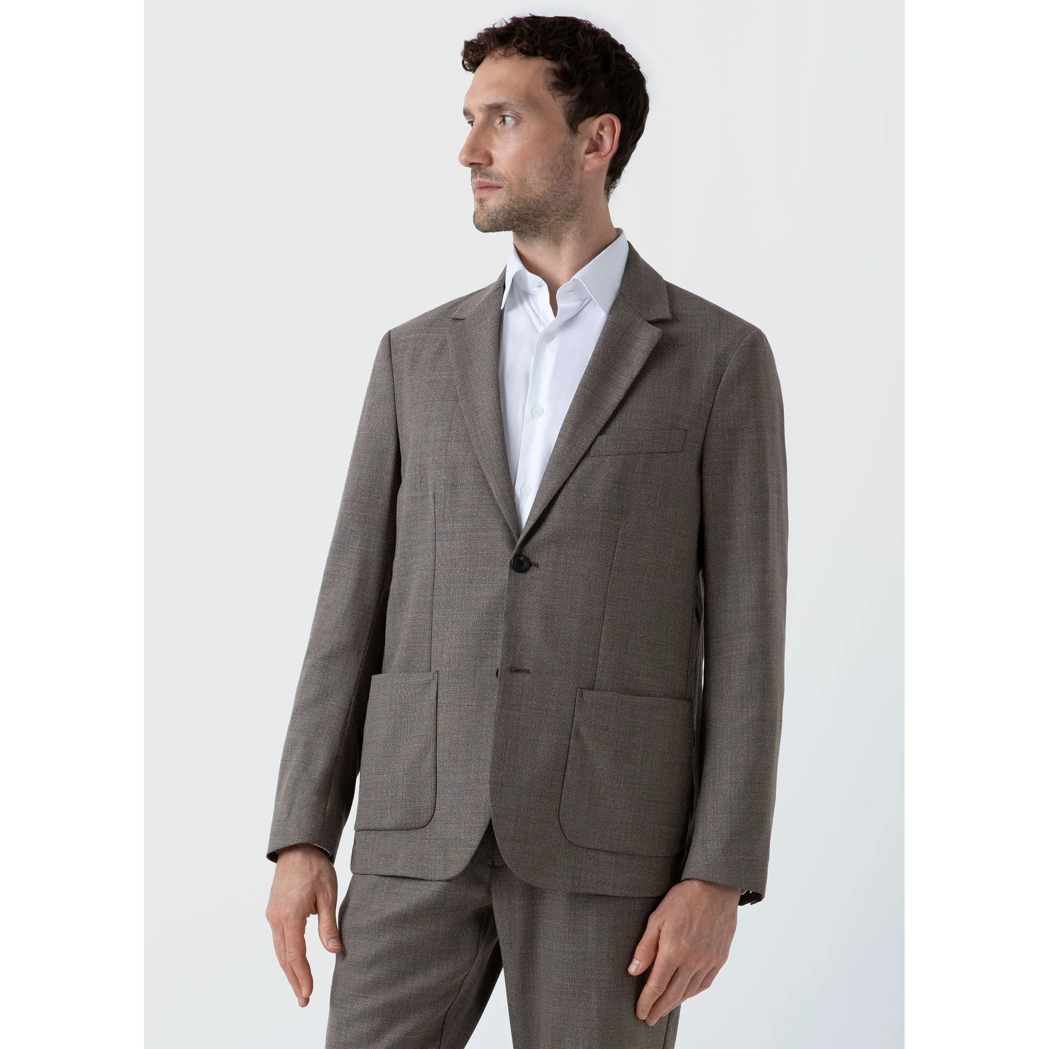 Travel Wool Blazer | Men | Dark Stone Melange