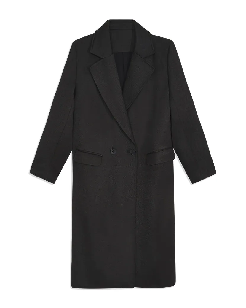 Twill Blazer Coat | Black