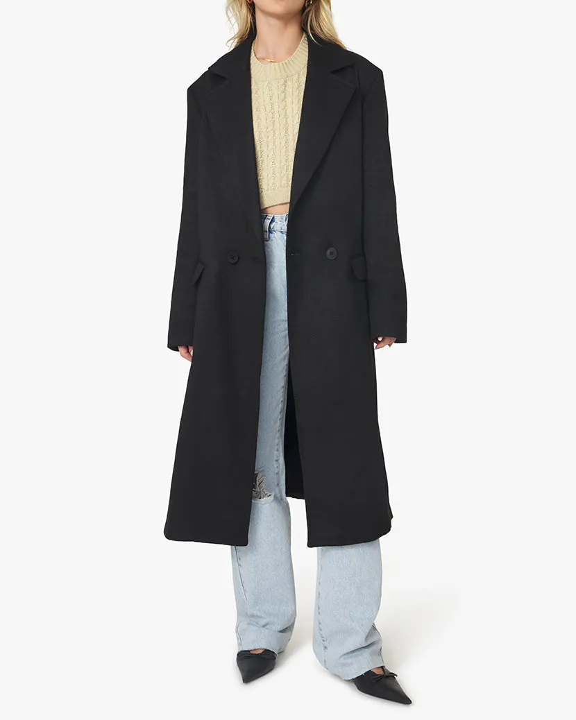 Twill Blazer Coat | Black