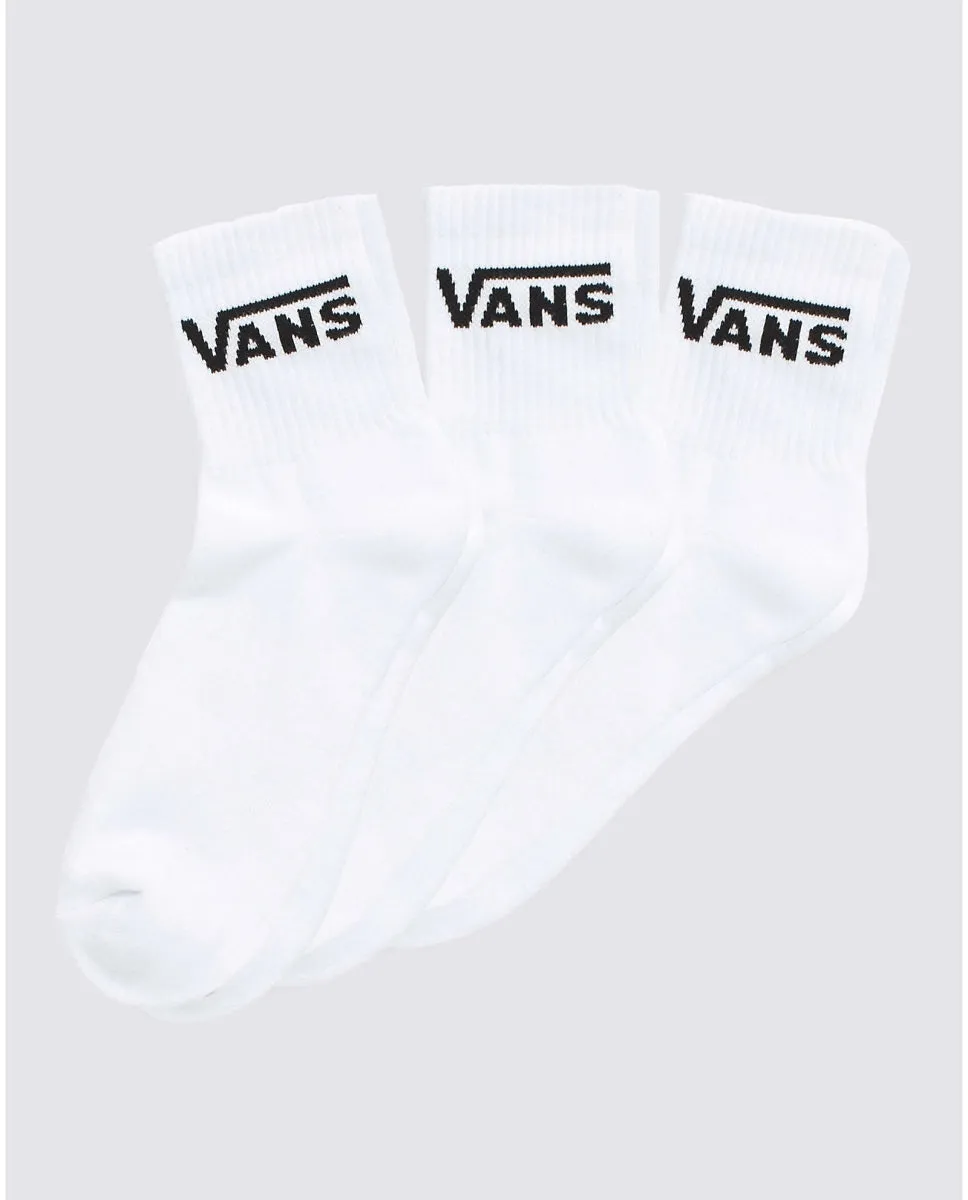 Vans Classic Half Crew White Sock - Unisex (3 Pairs)