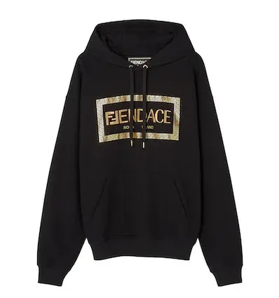 VERSACE Unisex Street Style Long Sleeves Hoodies with Plain Logo for Luxury Fashion