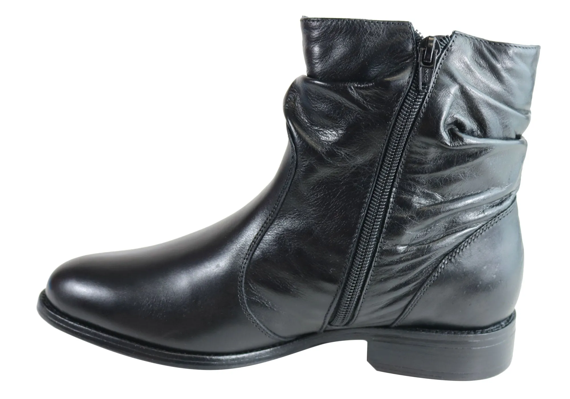 Villione Jean Womens Comfortable Leather Ankle Boots Made In Brazil