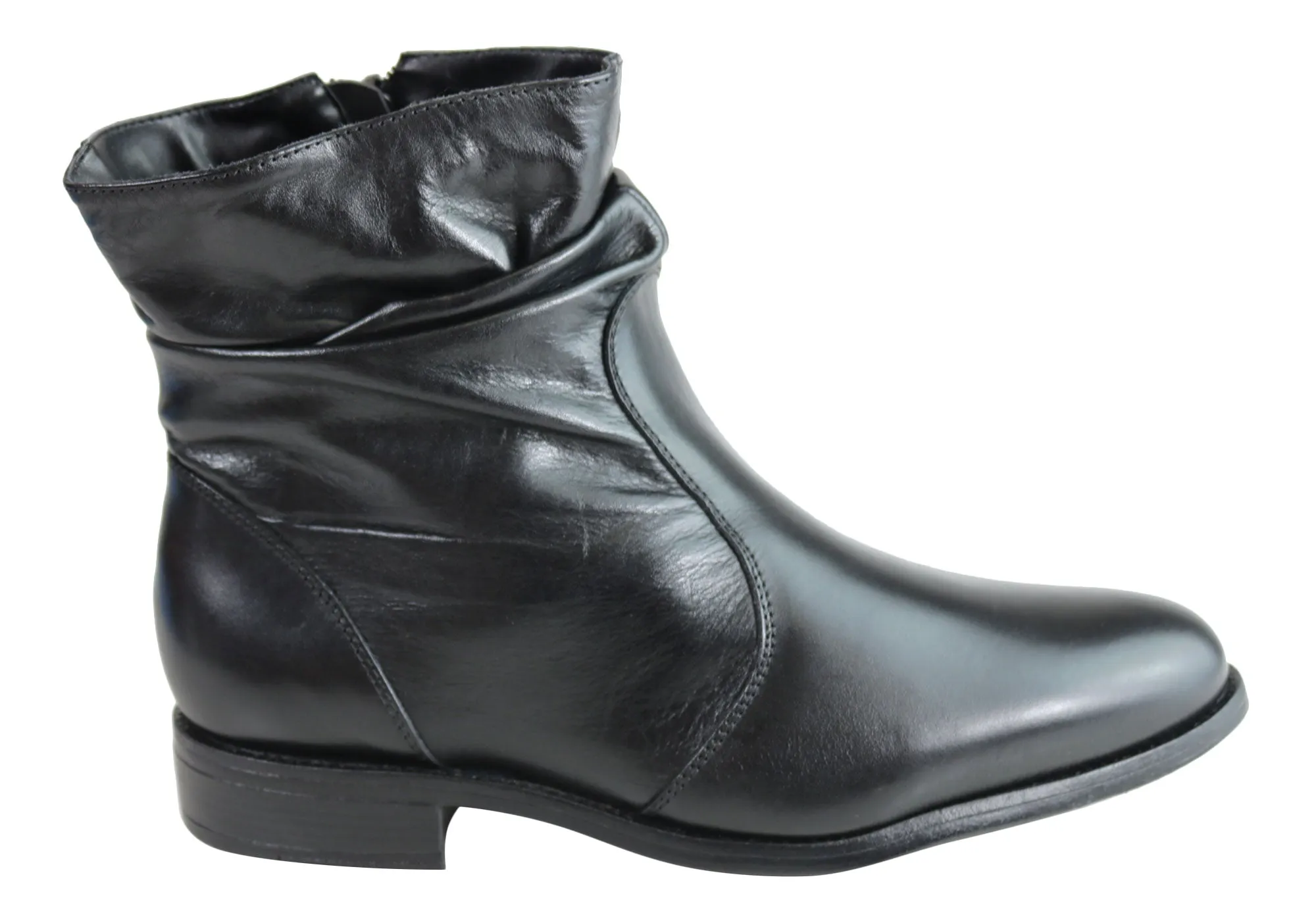 Villione Jean Womens Comfortable Leather Ankle Boots Made In Brazil